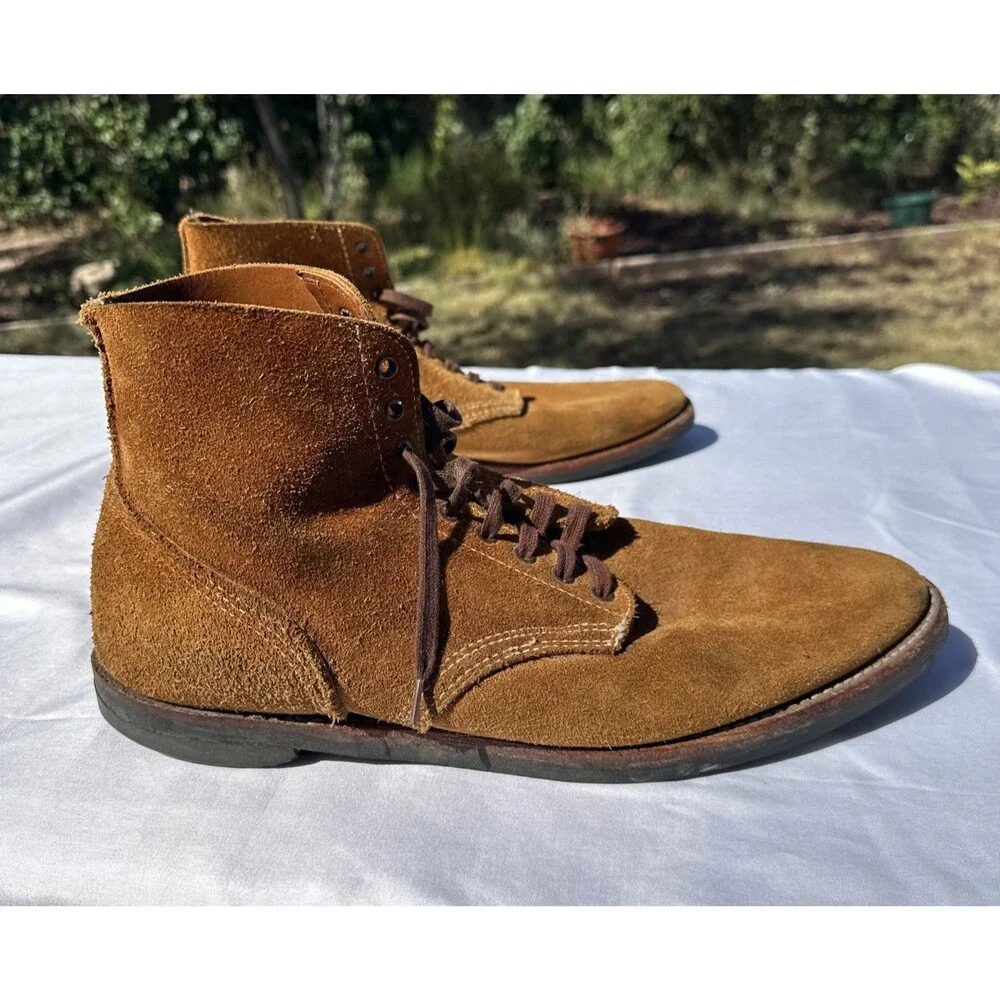 Men’s Snuff Suede Indiana Jones Chukka Ankle Boots Vintage Brown WW2 Boondock 15